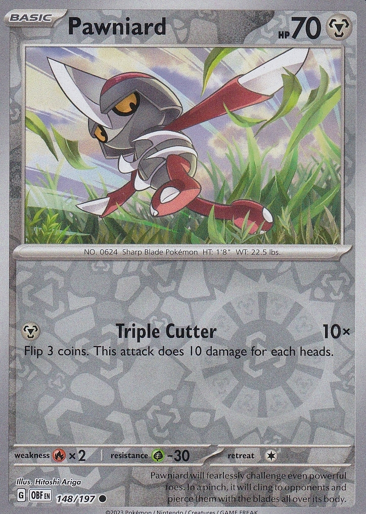 Scarlet & Violet Obsidian Flames 148/197 Pawniard Reverse Holo