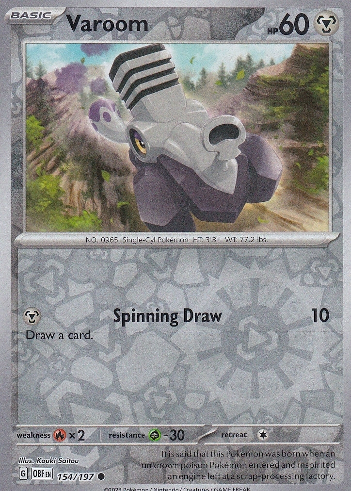 Scarlet & Violet Obsidian Flames 154/197 Varoom Reverse Holo