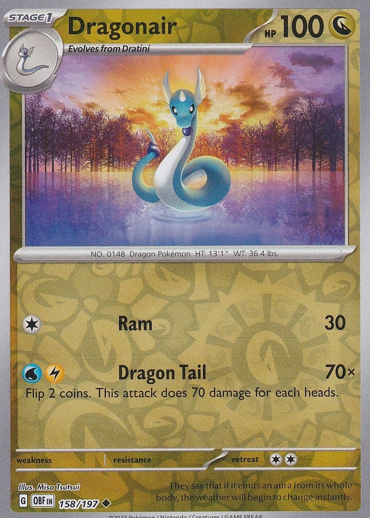 Scarlet & Violet Obsidian Flames 158/197 Dragonair Reverse Holo