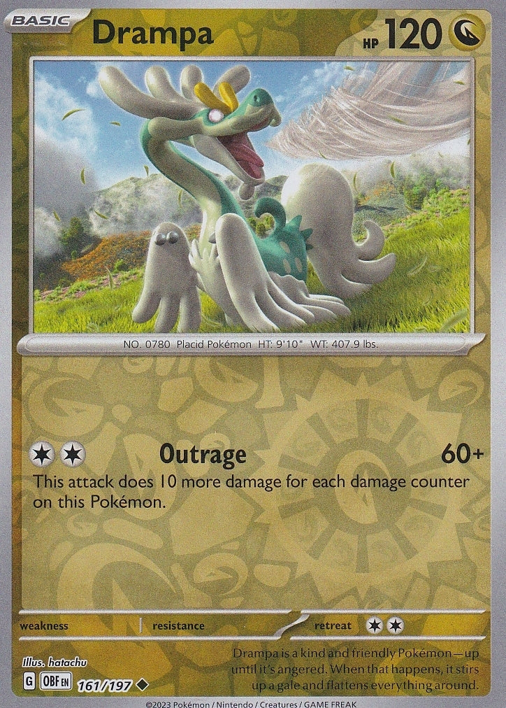 Scarlet & Violet Obsidian Flames 161/197 Drampa Reverse Holo