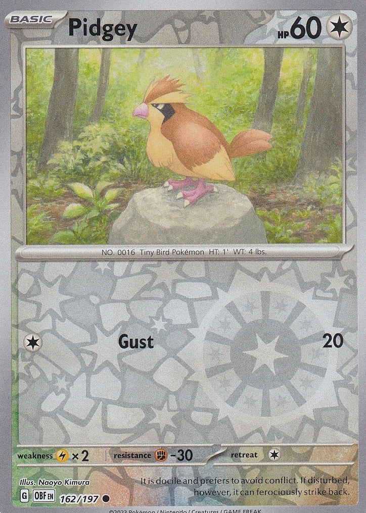 Scarlet & Violet Obsidian Flames 162/197 Pidgey Reverse Holo