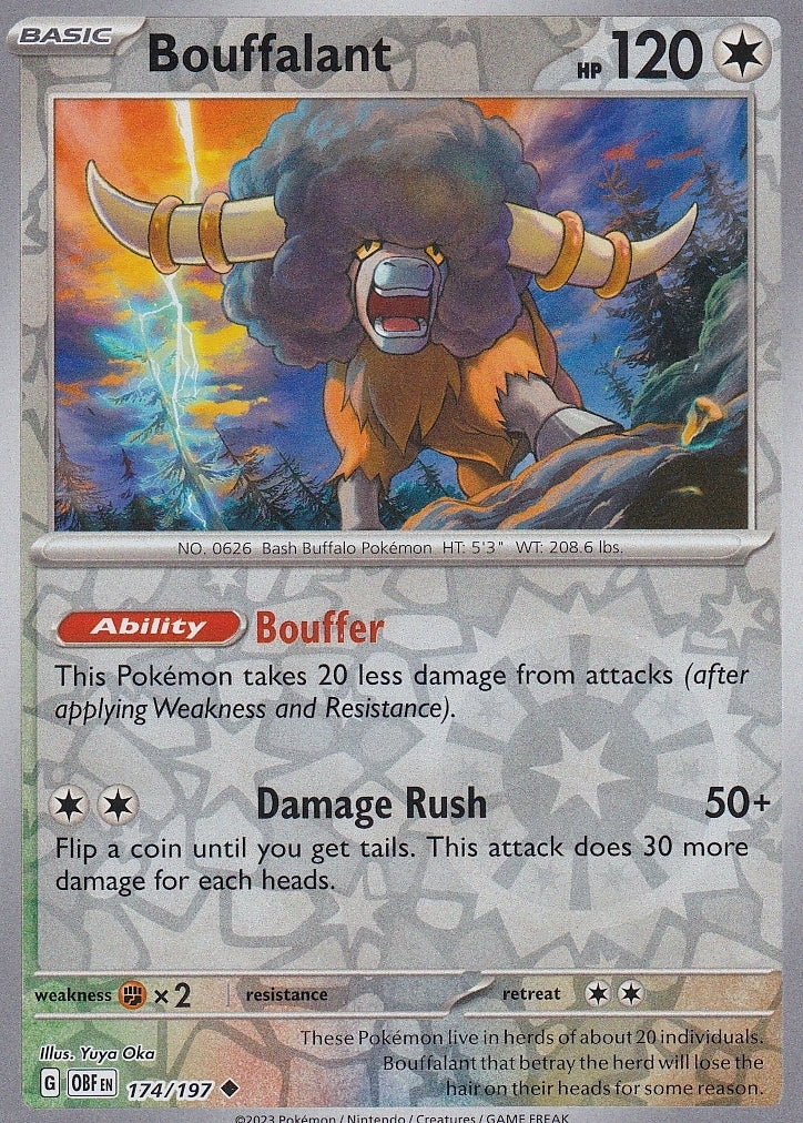 Scarlet & Violet Obsidian Flames 174/197 Bouffalant Reverse Holo