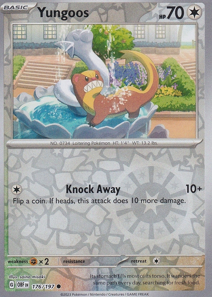 Scarlet & Violet Obsidian Flames 176/197 Yungoos Reverse Holo