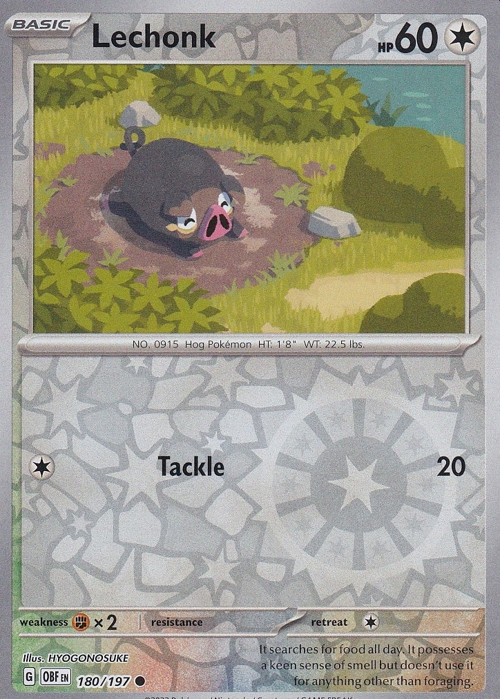 Scarlet & Violet Obsidian Flames 180/197 Lechonk Reverse Holo