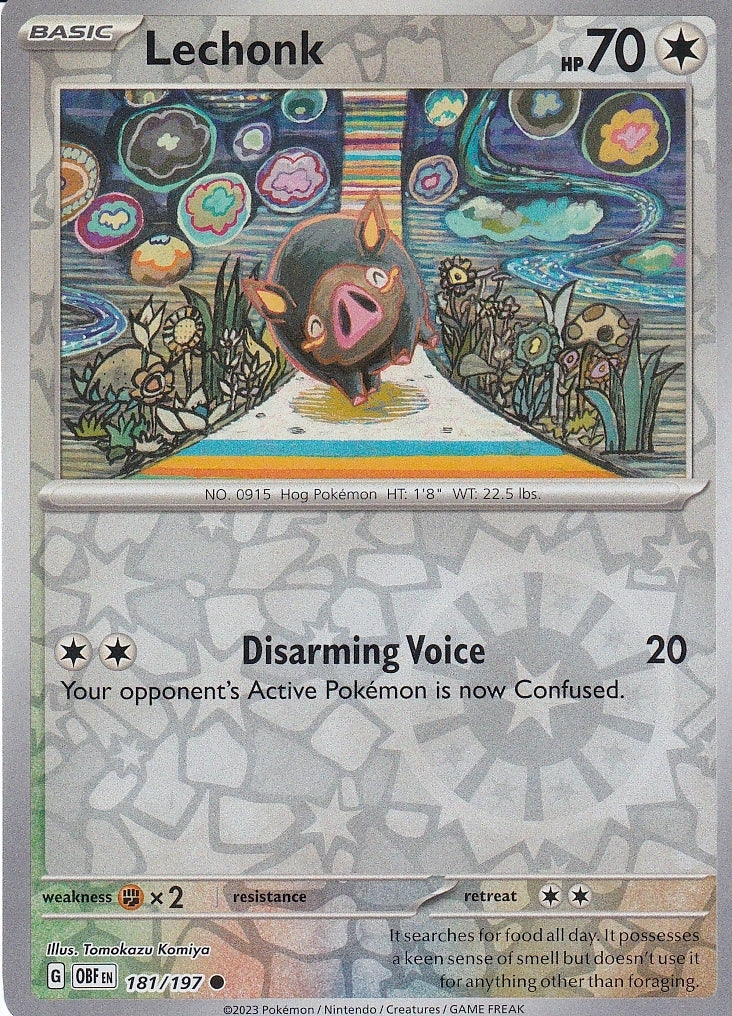 Scarlet & Violet Obsidian Flames 181/197 Lechonk Reverse Holo