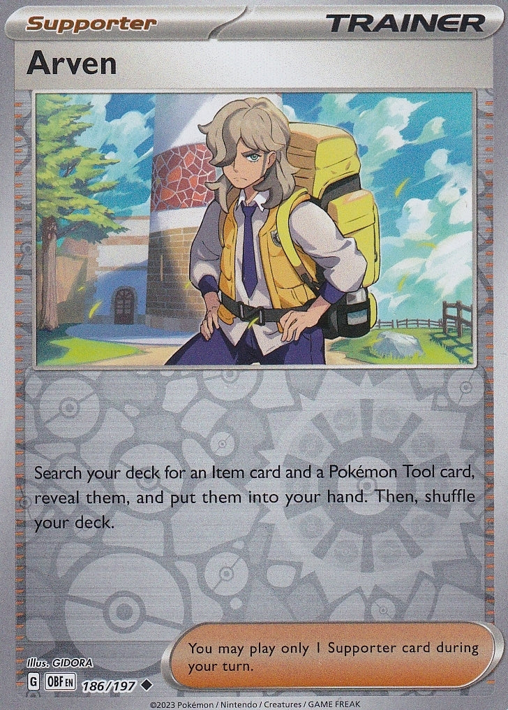 Scarlet & Violet Obsidian Flames 186/197 Arven Reverse Holo