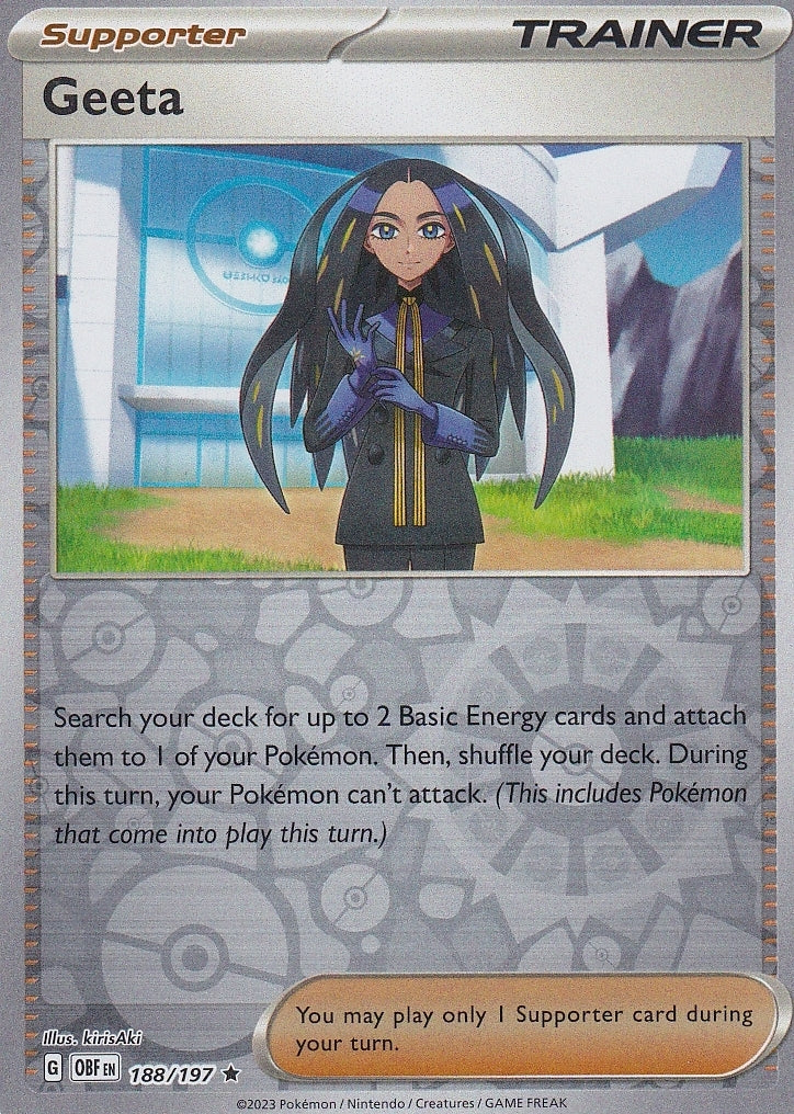 Scarlet & Violet Obsidian Flames 188/197 Geeta Reverse Holo