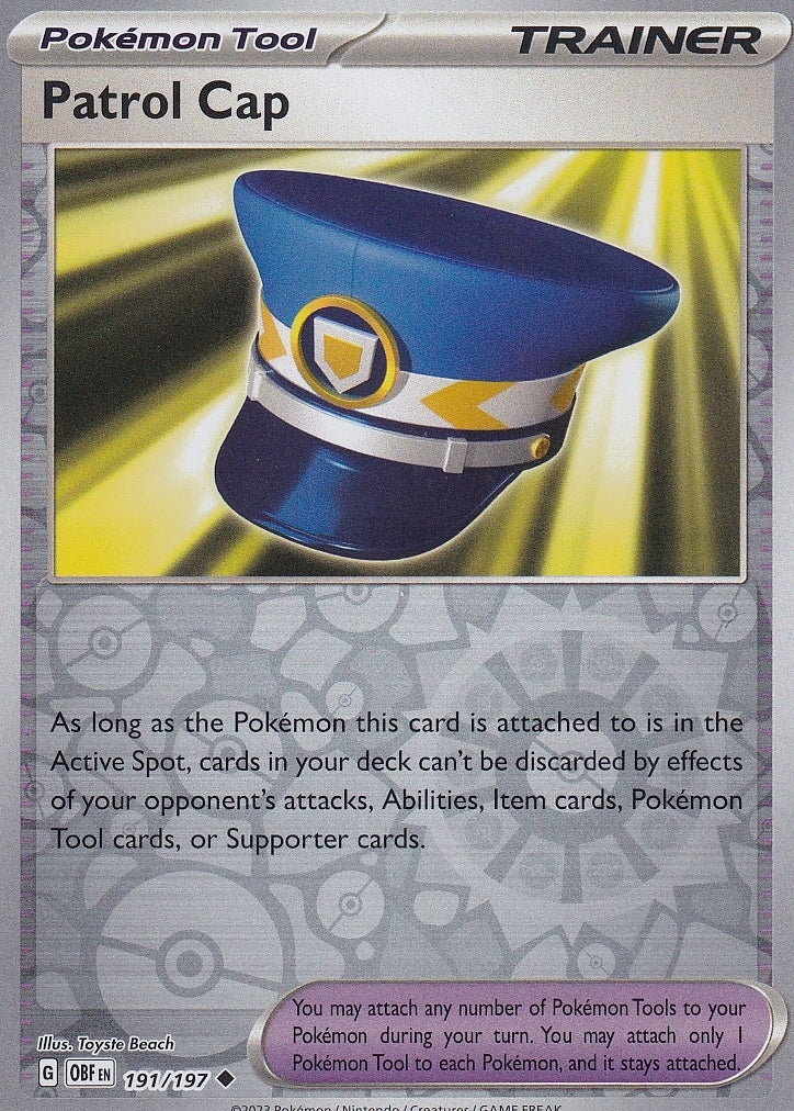 Scarlet & Violet Obsidian Flames 191/197 Patrol Cap Reverse Holo