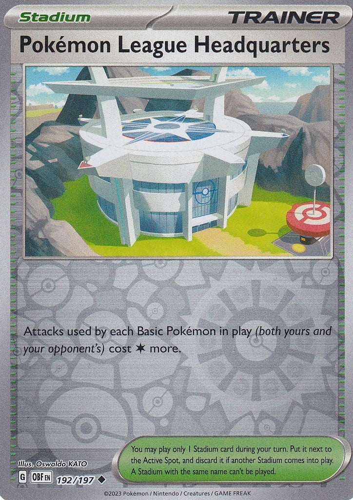 Scarlet & Violet Obsidian Flames 192/197 Pokémon League Headquarters Reverse Holo