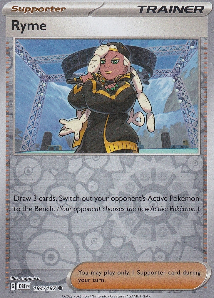 Scarlet & Violet Obsidian Flames 194/197 Ryme Reverse Holo