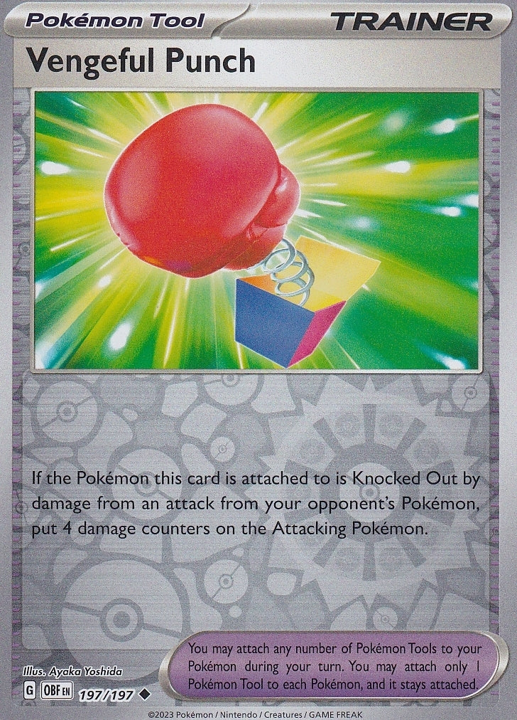 Scarlet & Violet Obsidian Flames 197/197 Vengeful Punch Reverse Holo