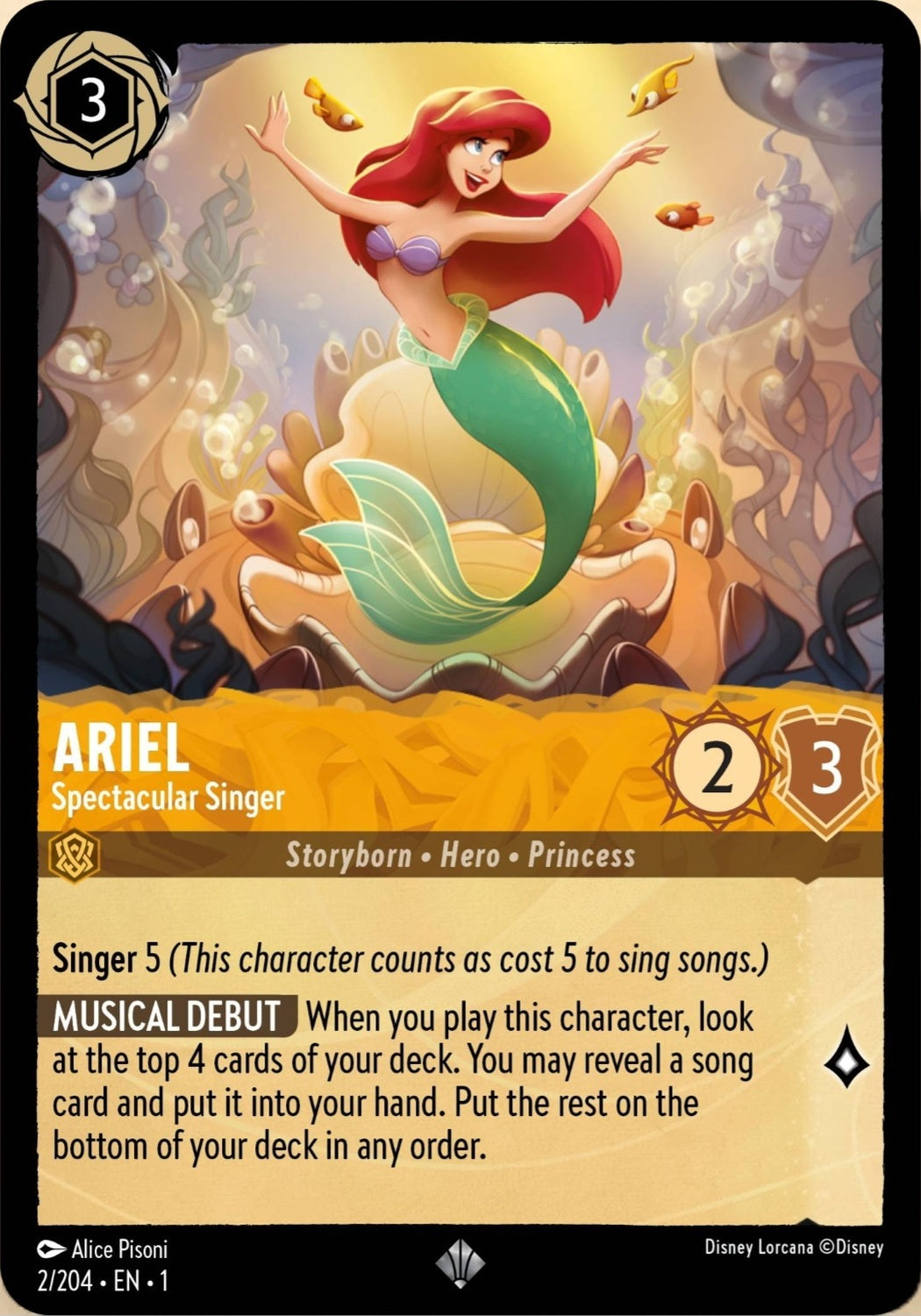 Disney Lorcana The First Chapter 002/204 ARIEL Spectacular Singer