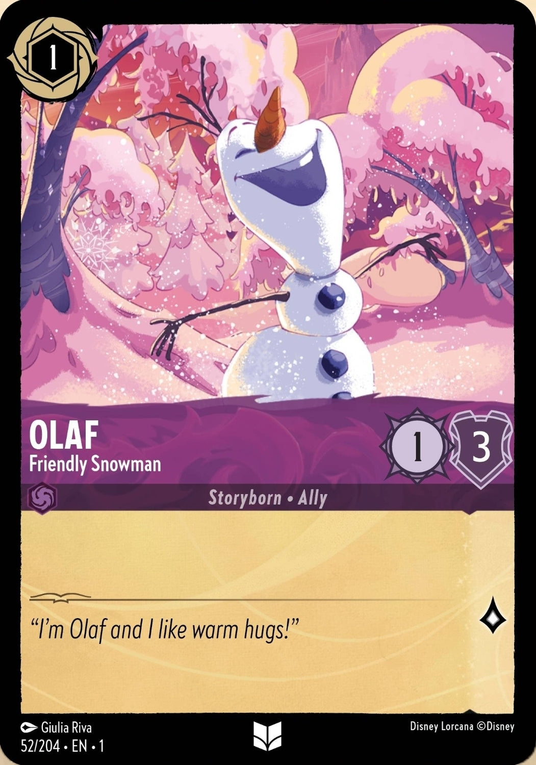 Disney Lorcana The First Chapter 052/204 OLAF Friendly Snowman