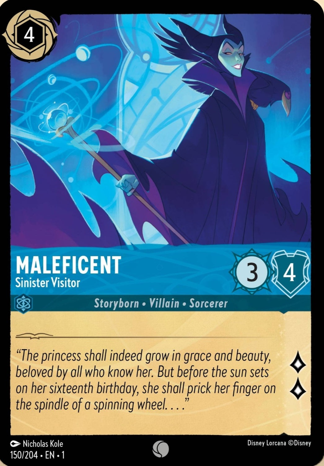 Disney Lorcana The First Chapter 150/204 MALEFICENT Sinister Visitor Foil