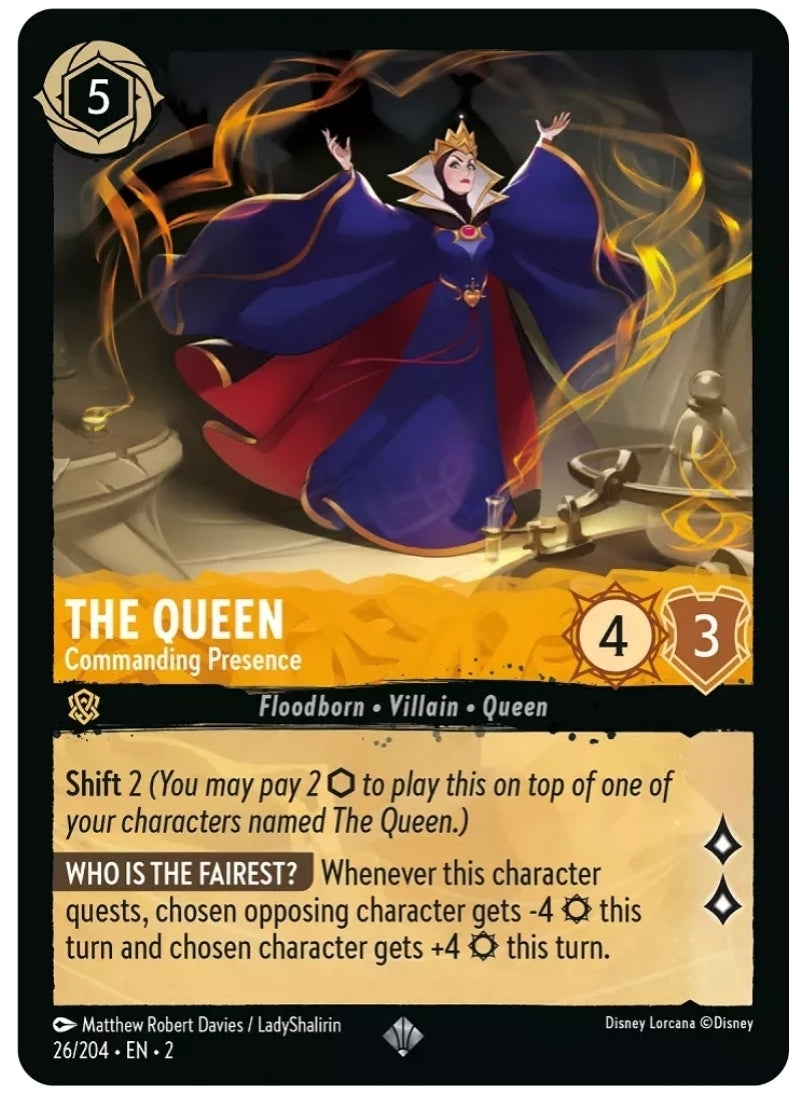 Disney Lorcana Rise Of The Floodborn 026/204 THE QUEEN Commanding Presence