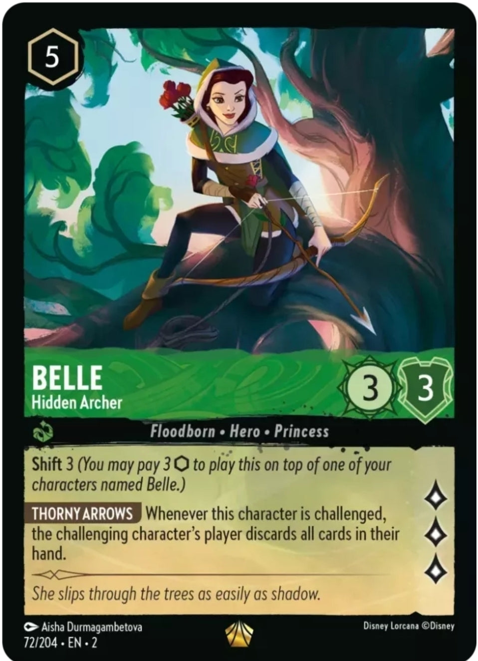Disney Lorcana Rise Of The Floodborn 072/204 BELLE Hidden Archer