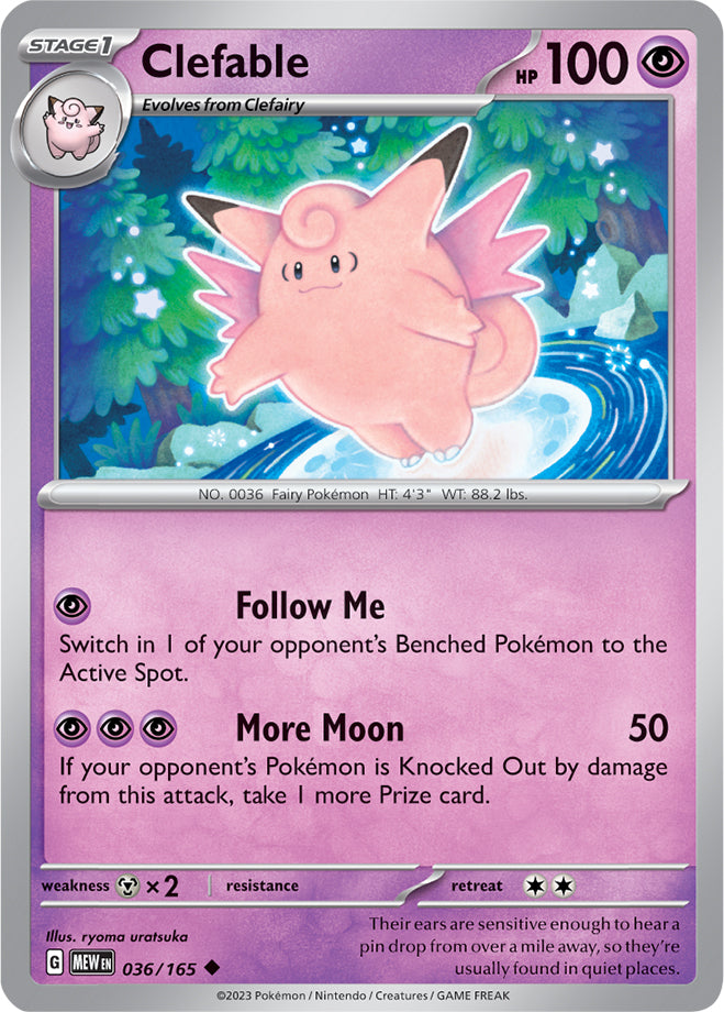 Scarlet & Violet-151 036/165 Clefable Reverse Holo