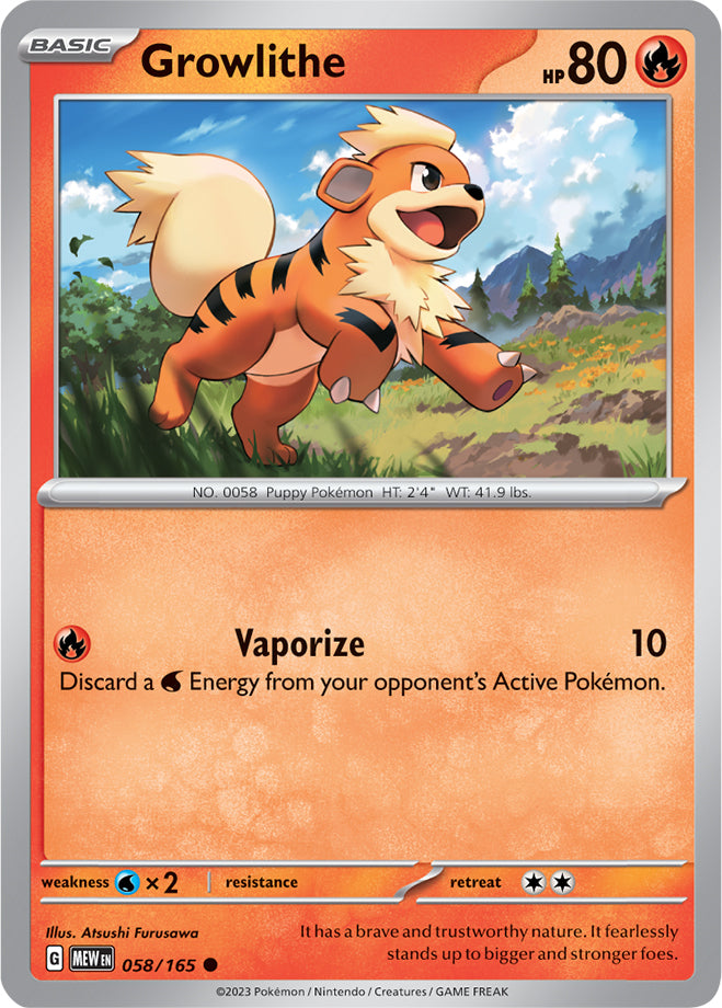 Scarlet & Violet-151 058/165 Growlithe Reverse Holo