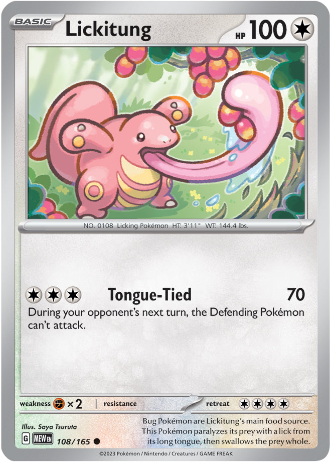 Scarlet & Violet-151 108/165 Lickitung Reverse Holo