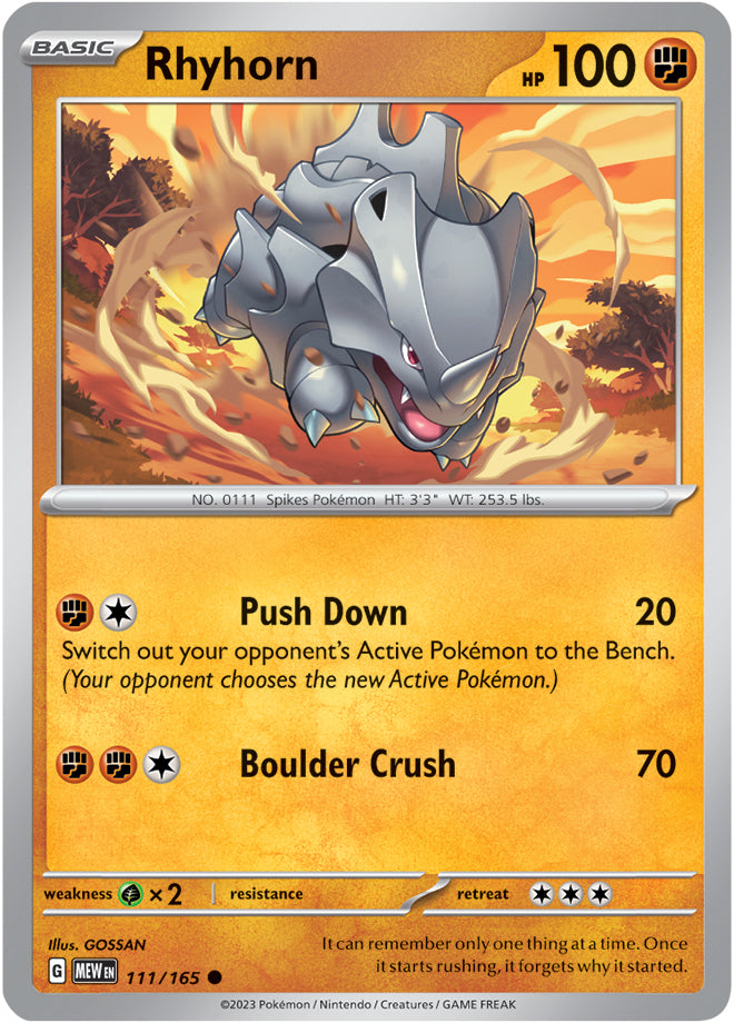 Scarlet & Violet-151 111/165 Rhyhorn