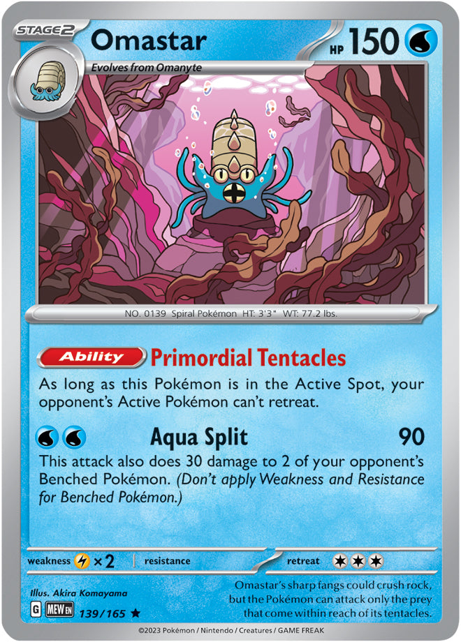 Scarlet & Violet-151 139/165 Omastar Reverse Holo