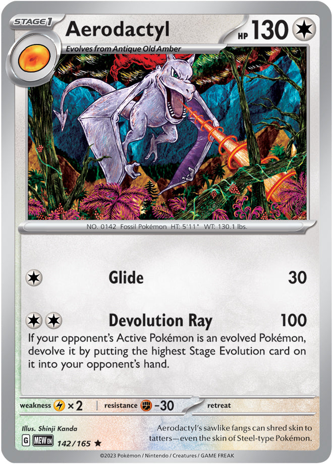 Scarlet & Violet-151 142/165 Aerodactyl Reverse Holo