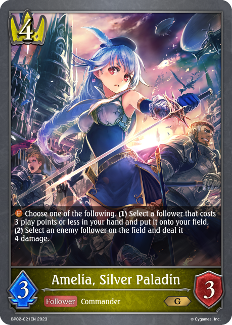 Reign of Bahamut BP02-021 Amelia, Silver Paladin
