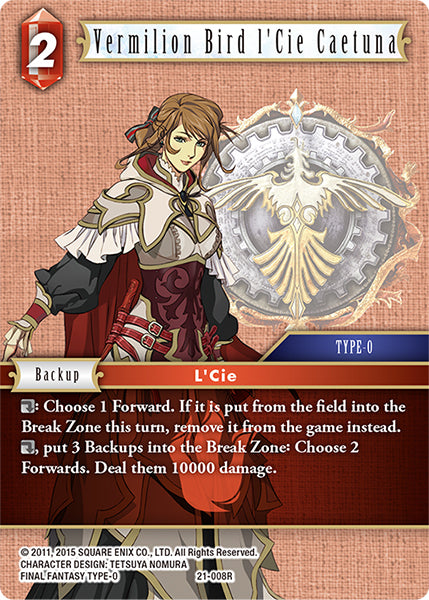 Final Fantasy Opus XXI - 21-008 Vermilion Bird l'Cie Caetuna