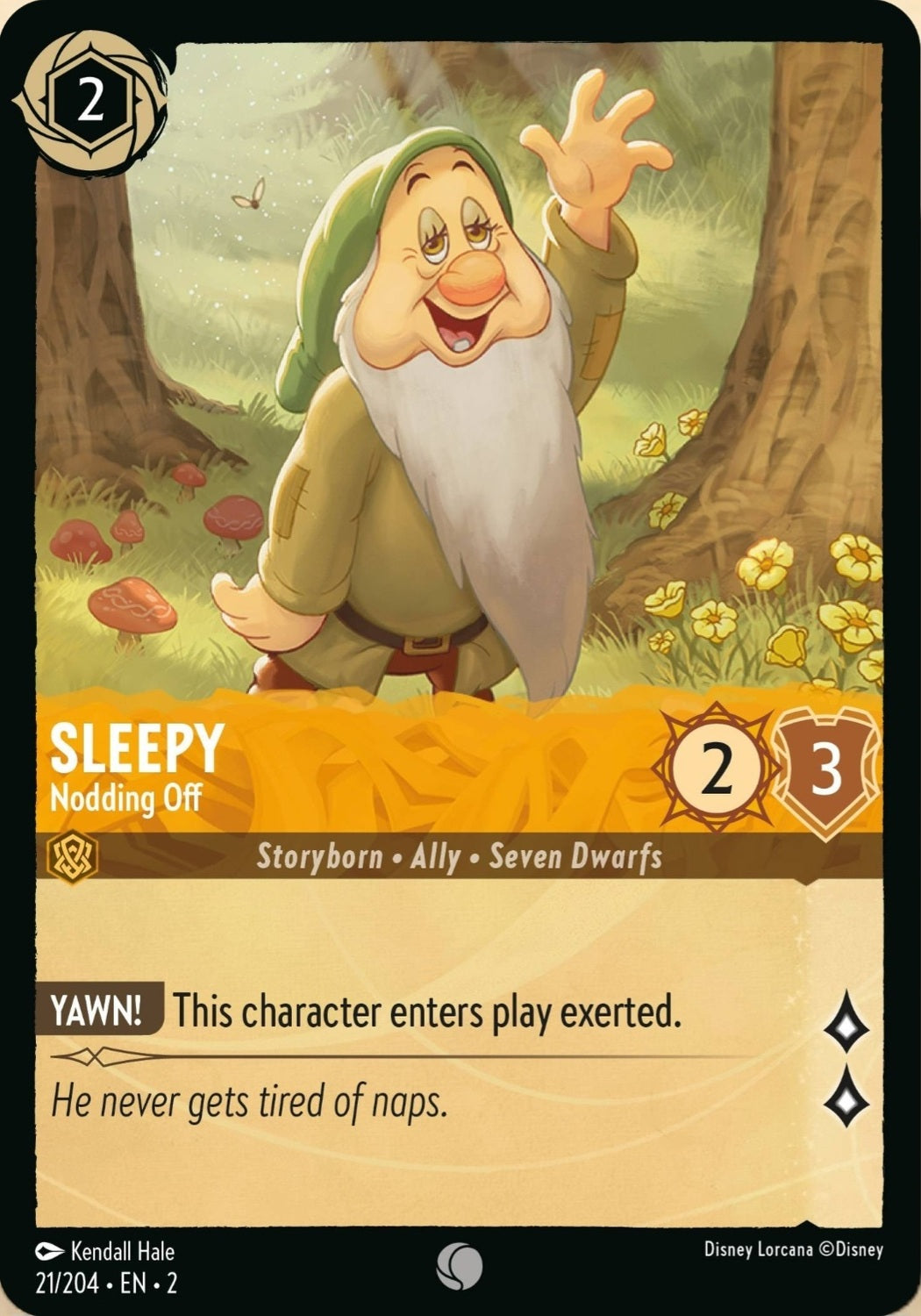 Disney Lorcana Rise Of The Floodborn 021/204 SLEEPY Nodding Off