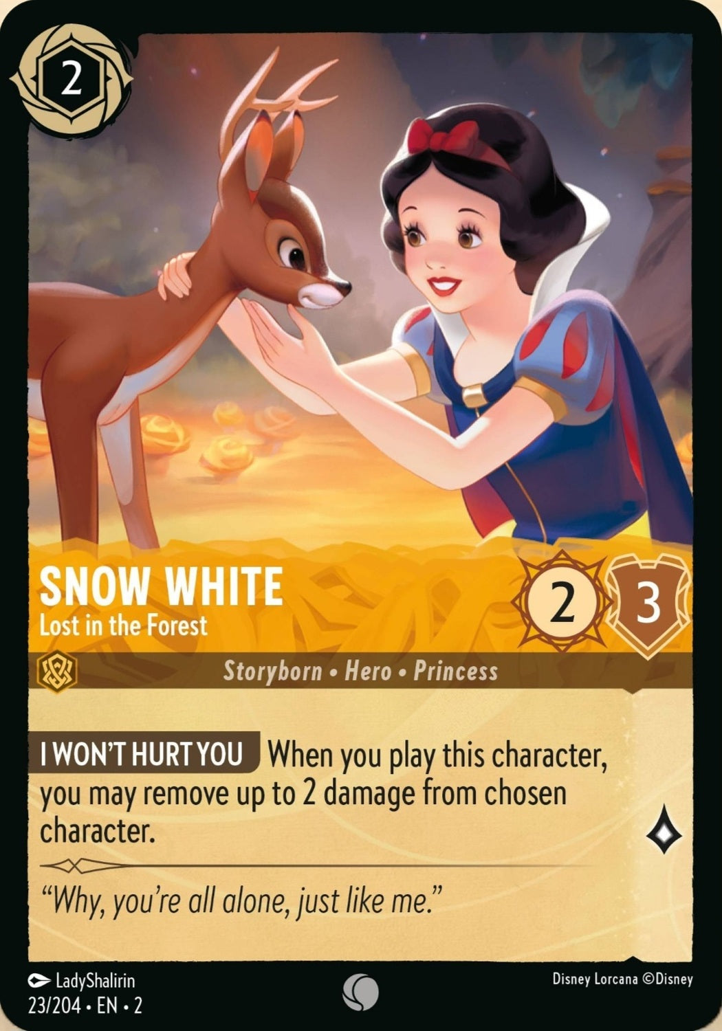 Disney Lorcana Rise Of The Floodborn 023/204 SNOW WHITE Lost in the Forest