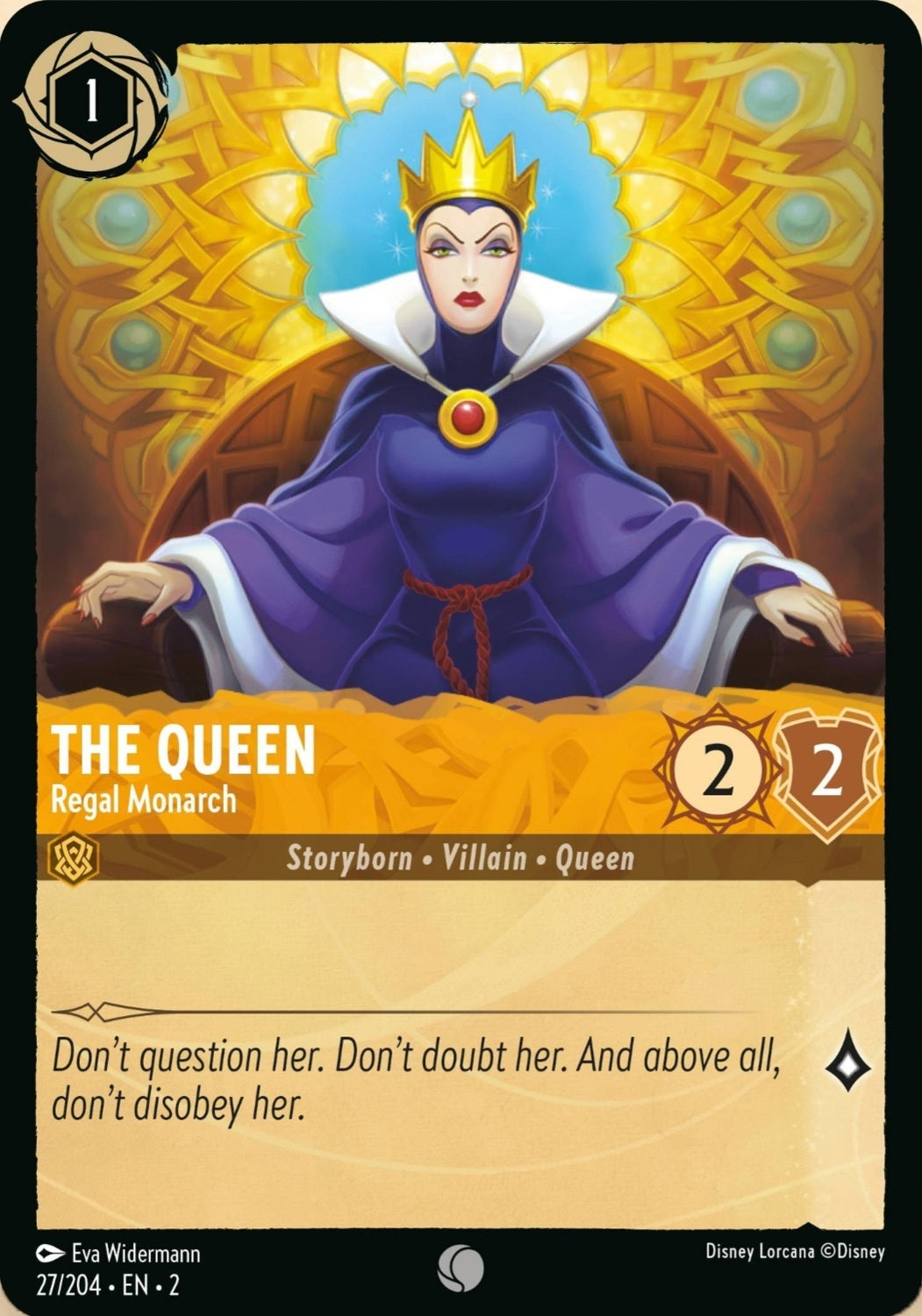 Disney Lorcana Rise Of The Floodborn 027/204 THE QUEEN Regal Monarch