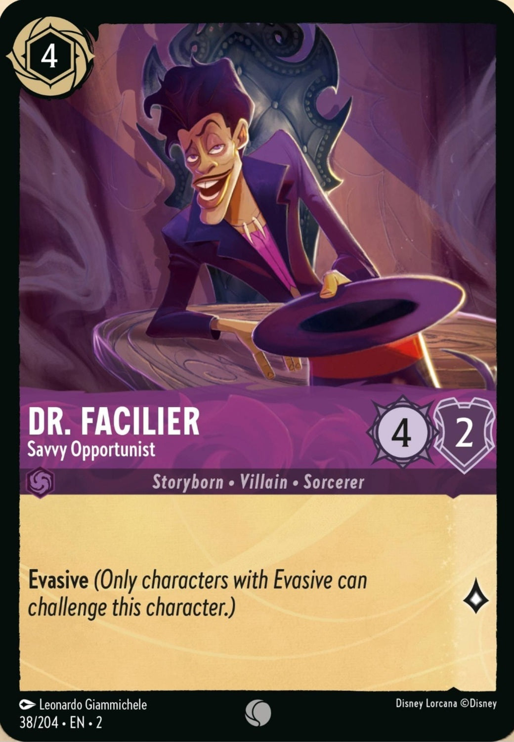 Disney Lorcana Rise Of The Floodborn 038/204 DR. FACILIER Savvy Opportunist