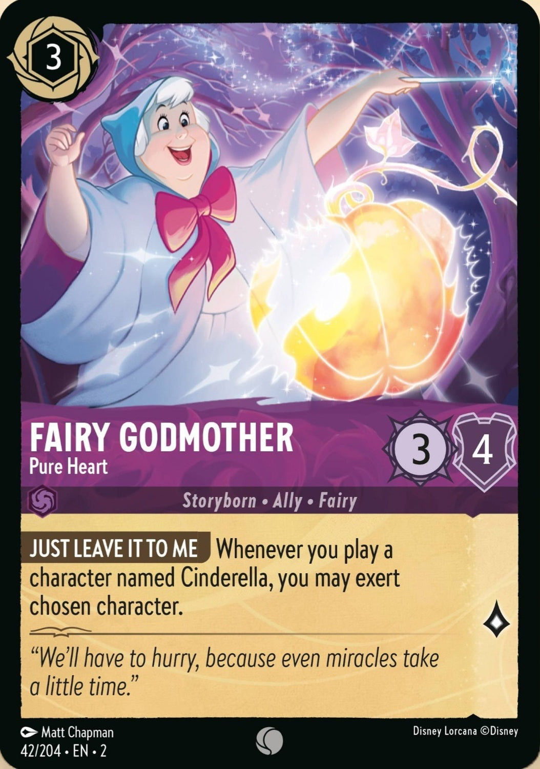 Disney Lorcana Rise Of The Floodborn 042/204 FAIRY GODMOTHER Pure Heart