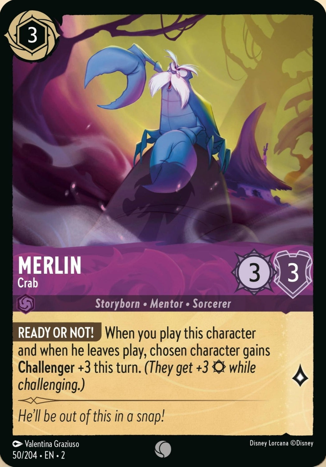 Disney Lorcana Rise Of The Floodborn 050/204 MERLIN Crab
