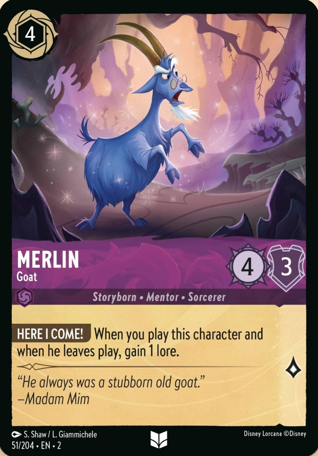Disney Lorcana Rise Of The Floodborn 051/204 MERLIN Goat