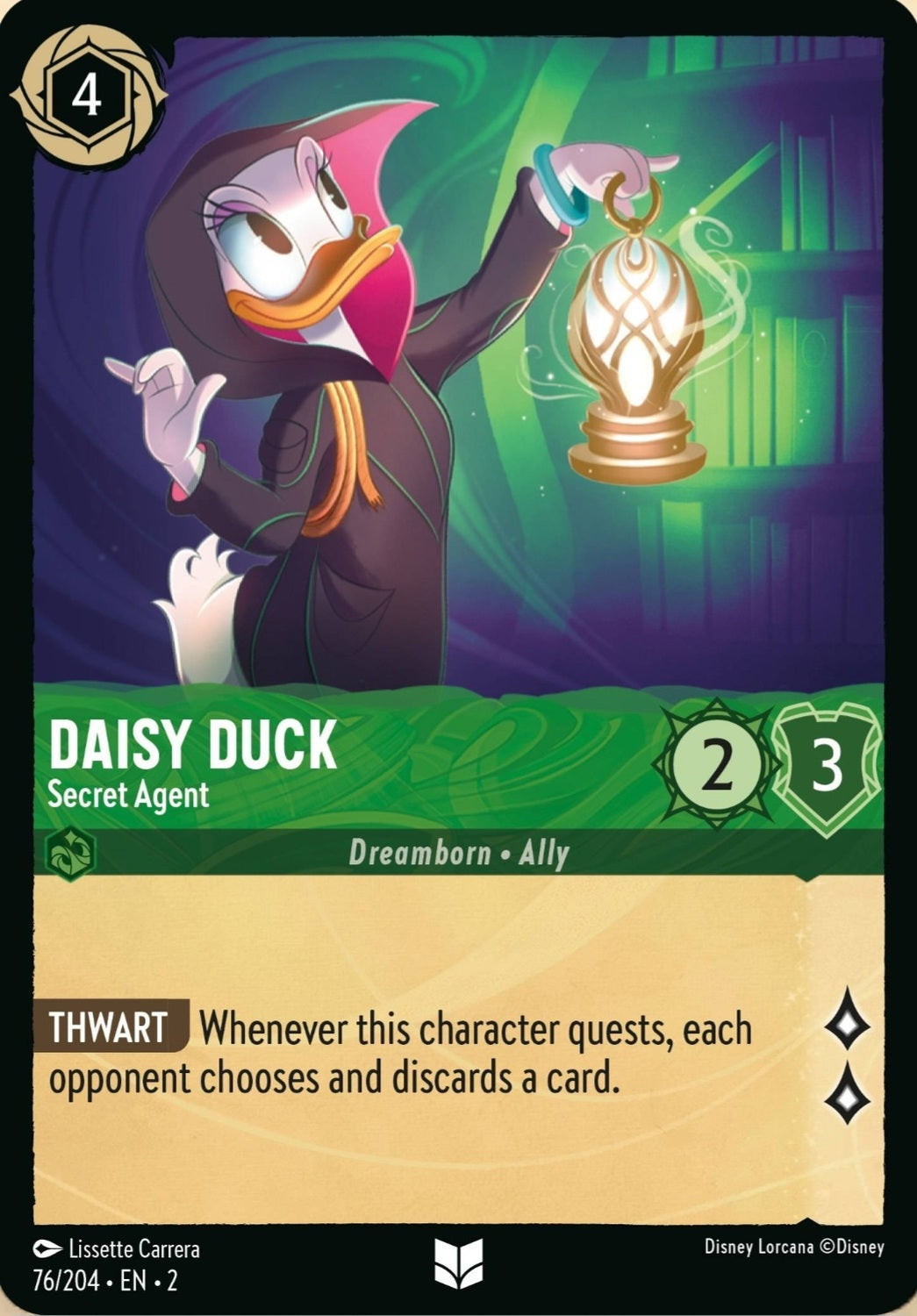 Disney Lorcana Rise Of The Floodborn 076/204 DAISY DUCK Secret Agent