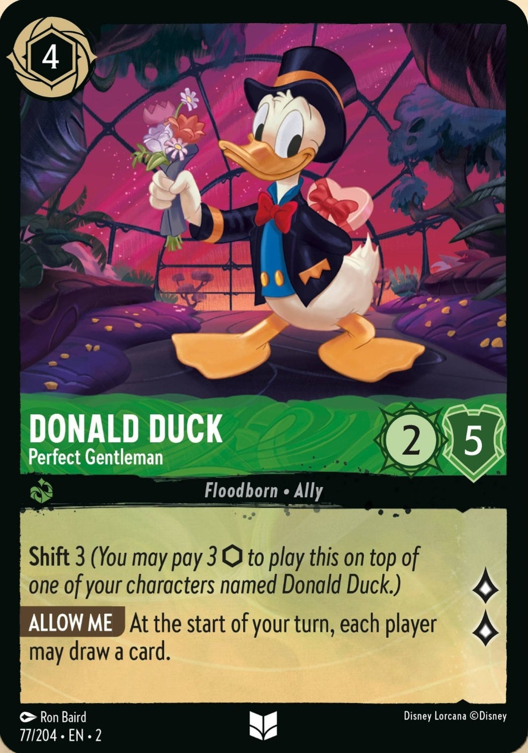 Disney Lorcana Rise Of The Floodborn 077/204 DONALD DUCK Perfect Gentleman