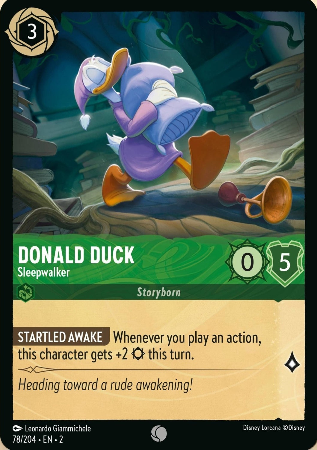 Disney Lorcana Rise Of The Floodborn 078/204 DONALD DUCK Sleepwalker