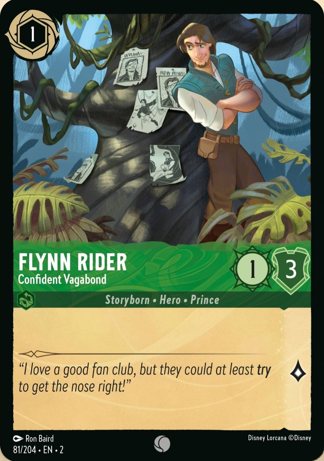 Disney Lorcana Rise Of The Floodborn 081/204 FLYNN RIDER Confident Vagabond