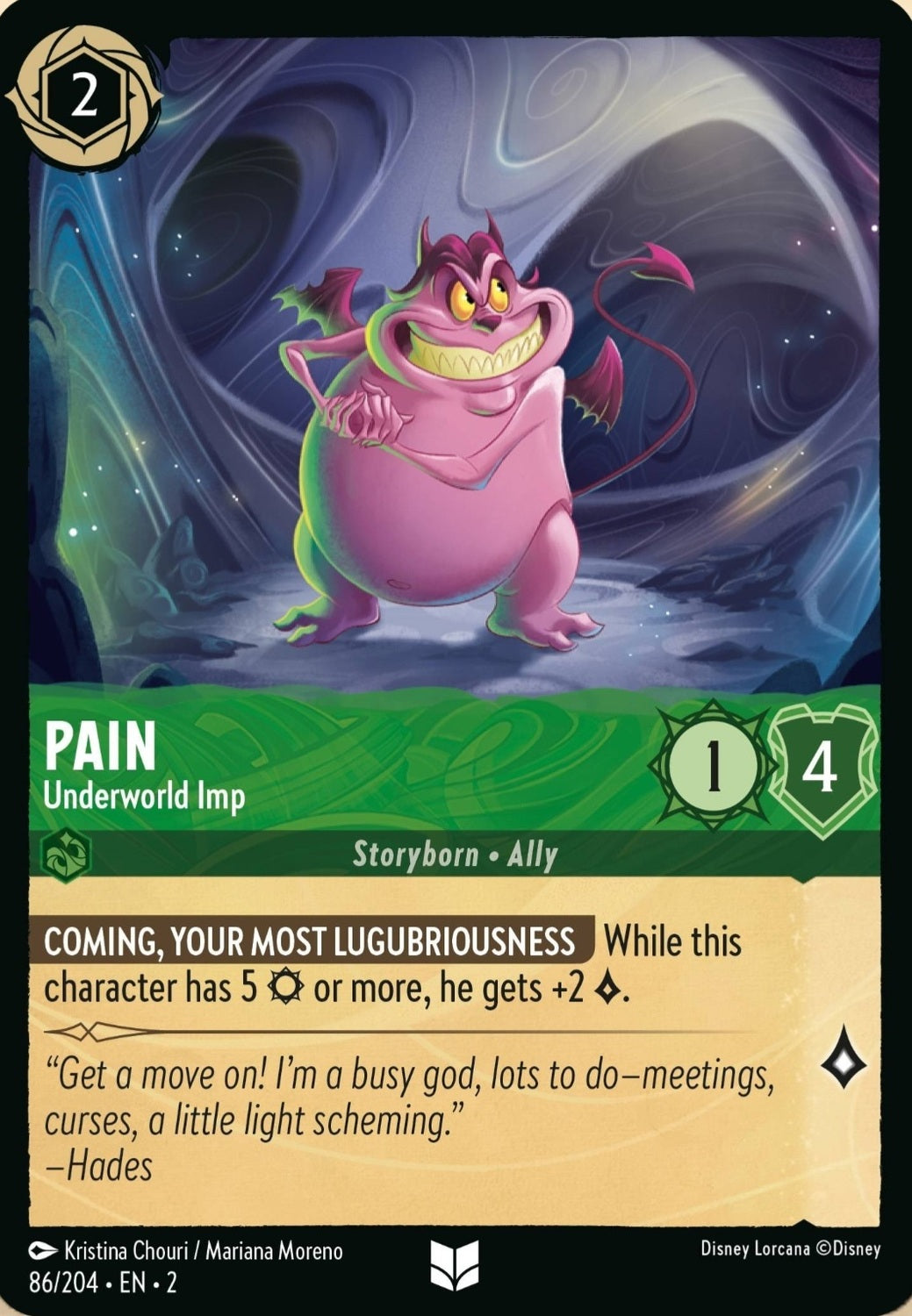 Disney Lorcana Rise Of The Floodborn 086/204 PAIN Underworld Imp