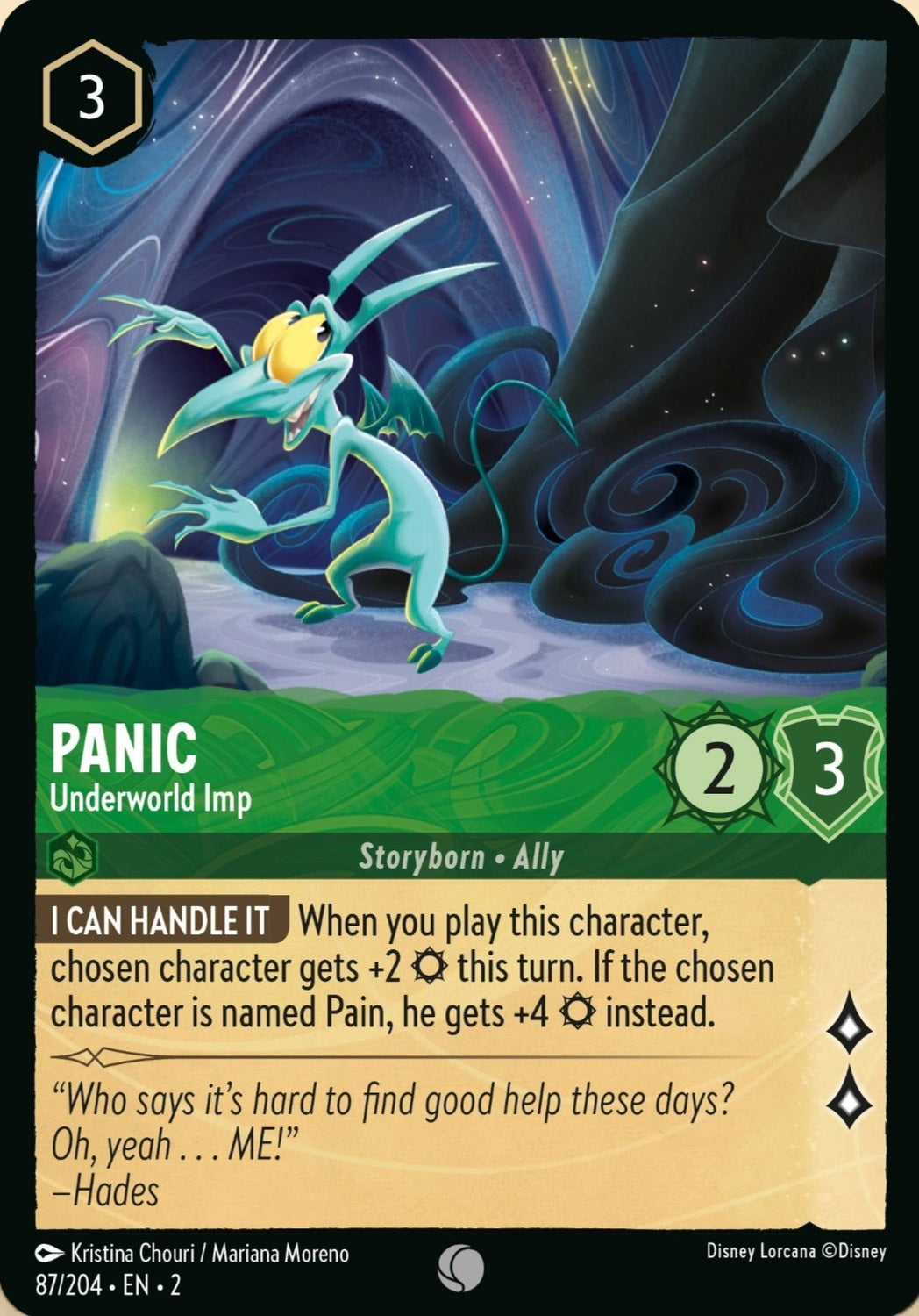 Disney Lorcana Rise Of The Floodborn 087/204 PANIC Underworld Imp