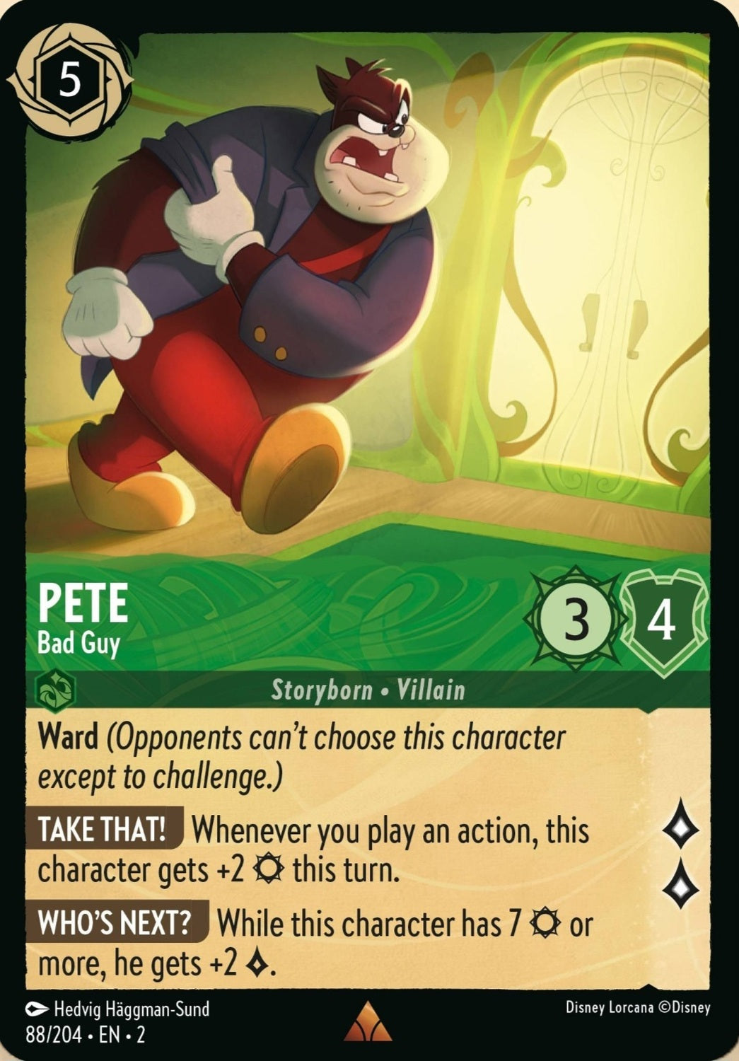 Disney Lorcana Rise Of The Floodborn 088/204 PETE Bad Guy