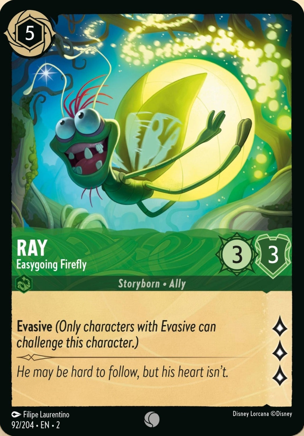 Disney Lorcana Rise Of The Floodborn 092/204 RAY Easygoing Firefly