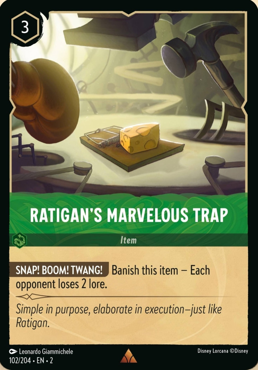 Disney Lorcana Rise Of The Floodborn 102/204 RATIGAN'S MARVELOUS TRAP