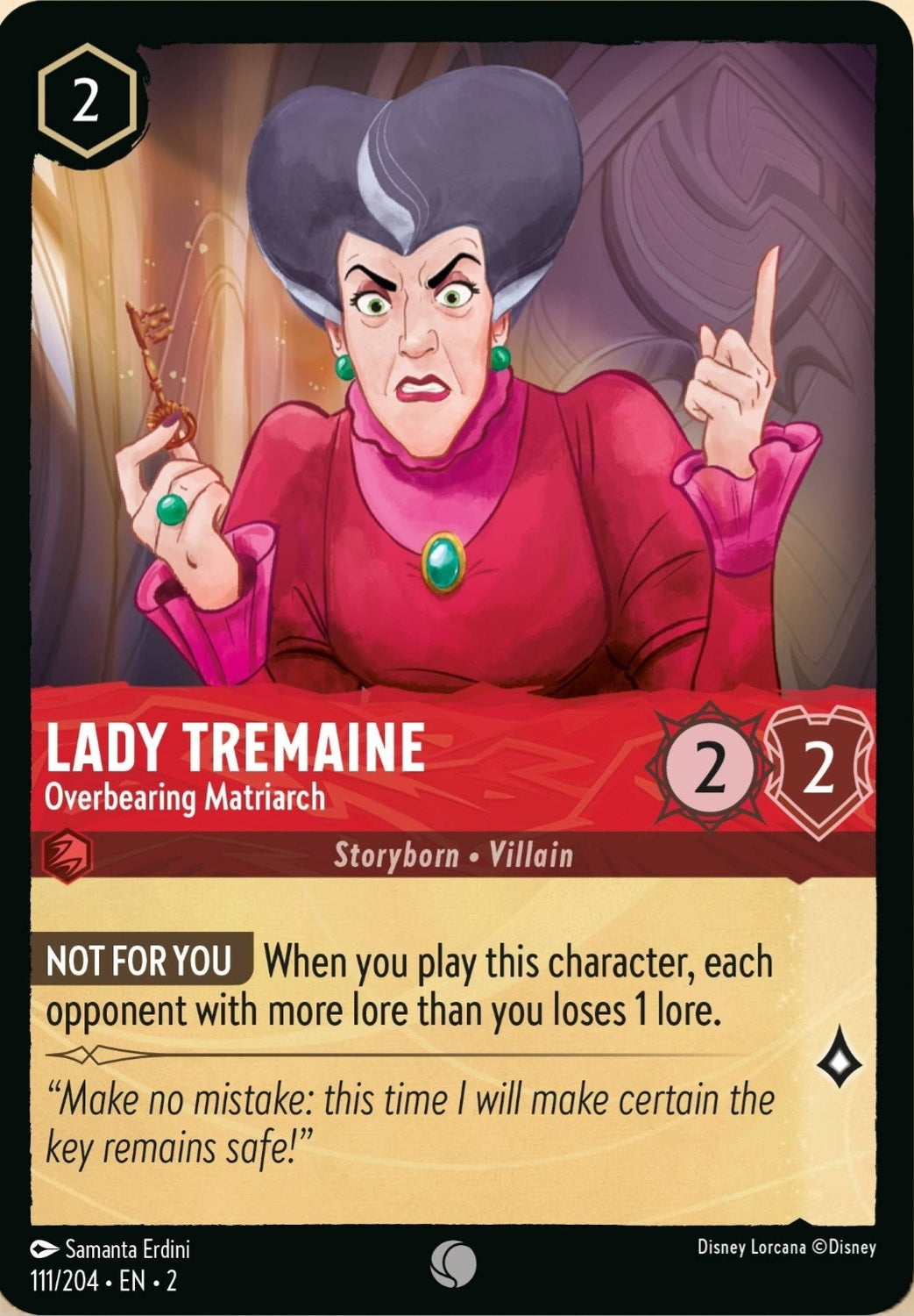 Disney Lorcana Rise Of The Floodborn 111/204 LADY TREMAINE Overbearing Matriarch