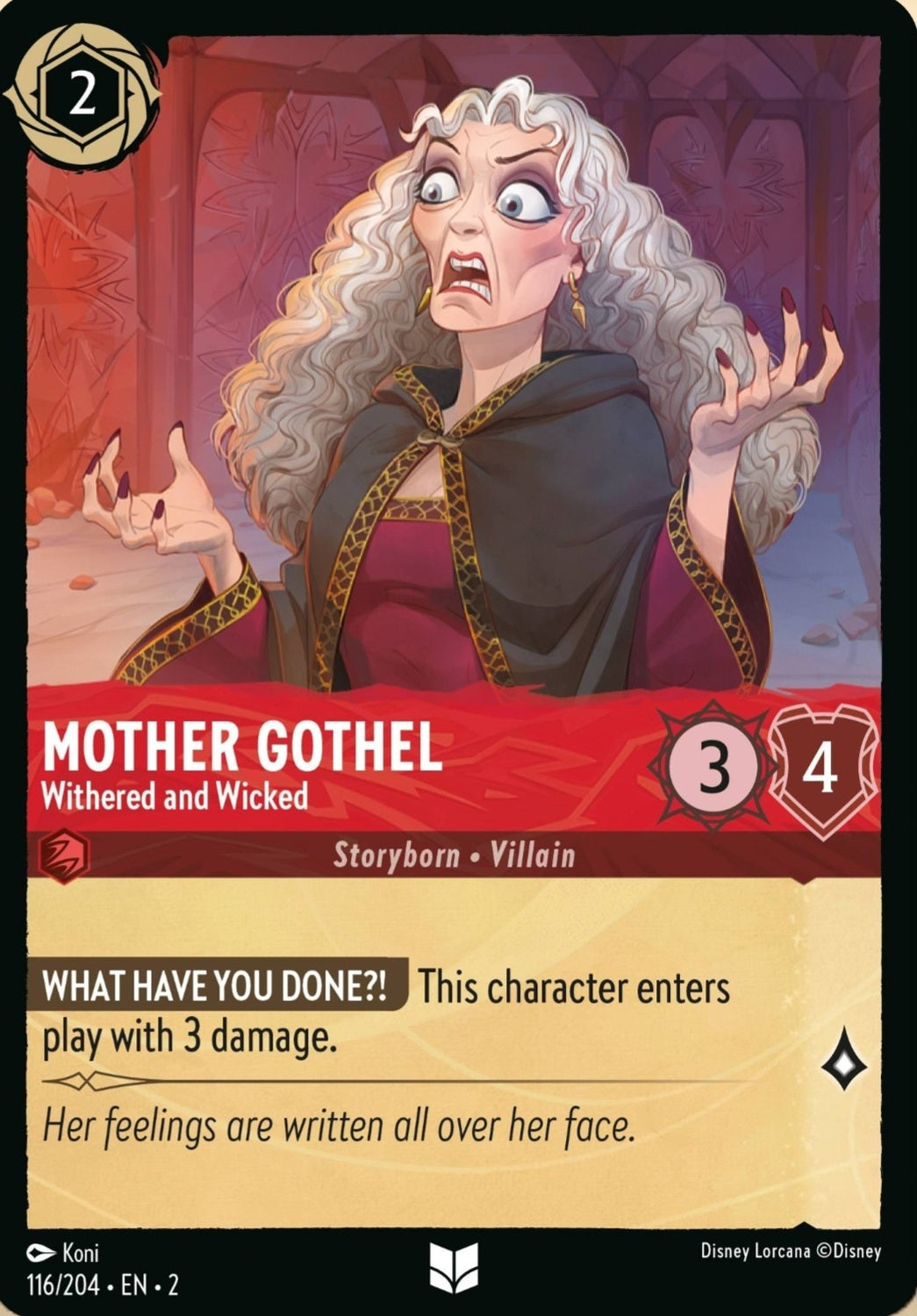 Disney Lorcana Rise Of The Floodborn 116/204 MOTHER GOTHEL Withered and Wicked