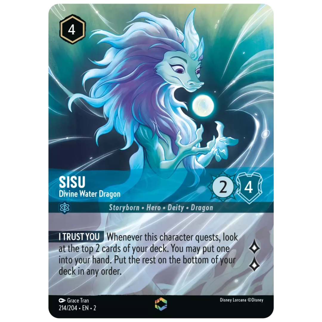 Disney Lorcana Rise Of The Floodborn 214/204 SISU Divine Water Dragon