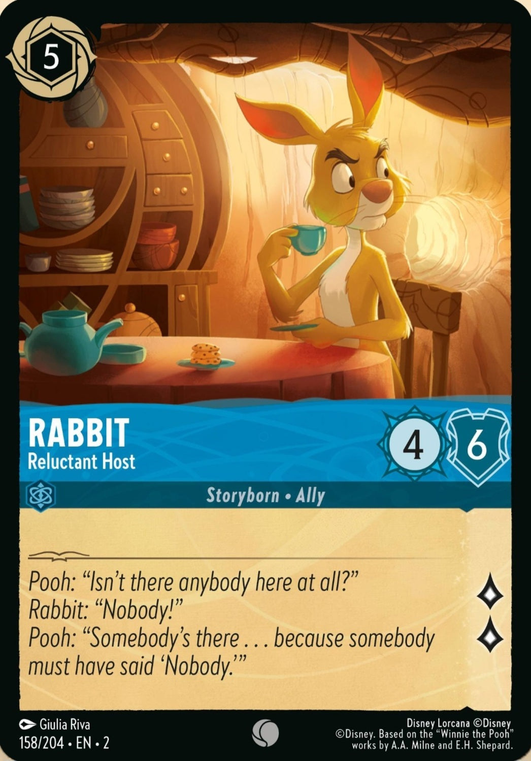 Disney Lorcana Rise Of The Floodborn 158/204 RABBIT Reluctant Host