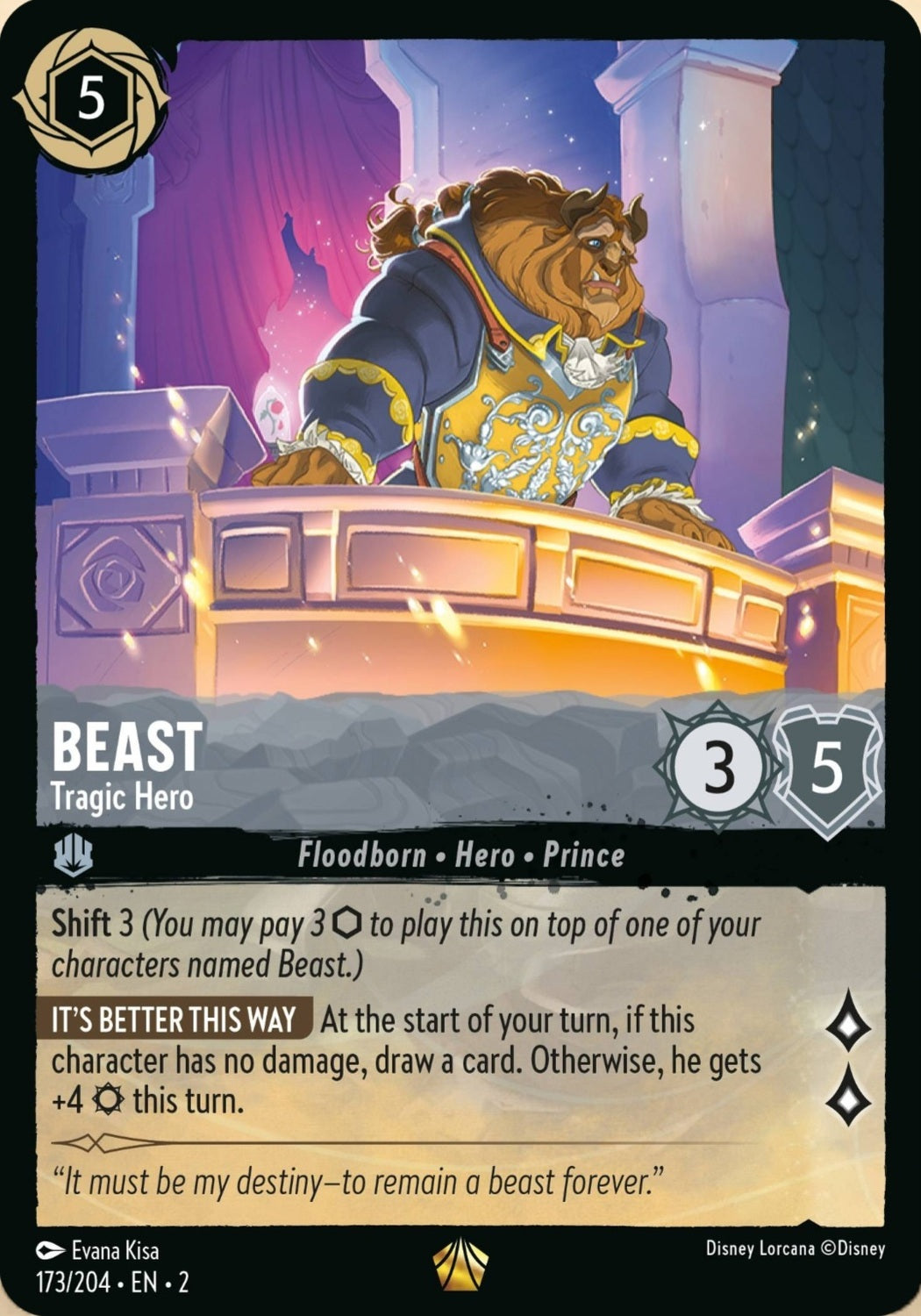 Disney Lorcana Rise Of The Floodborn 173/204 BEAST Tragic Hero