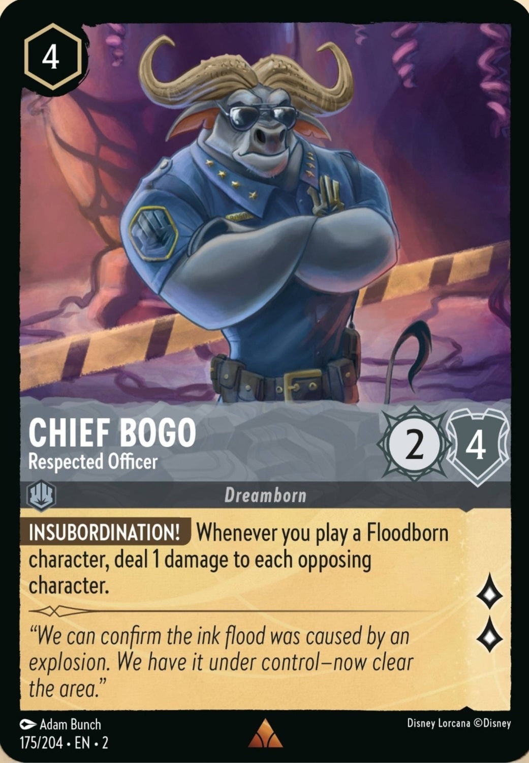 Disney Lorcana Rise Of The Floodborn 175/204 CHIEF BOGO Respected Officer